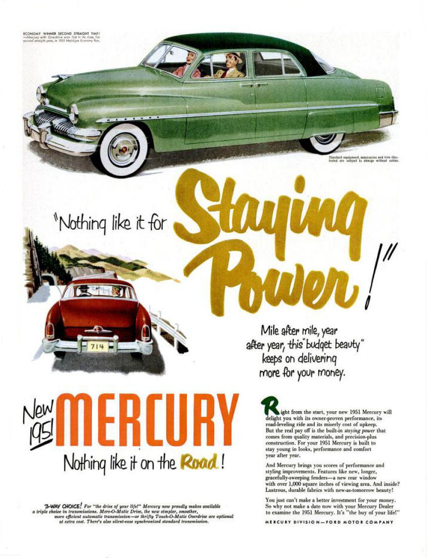 1951 Mercury Auto Advertising